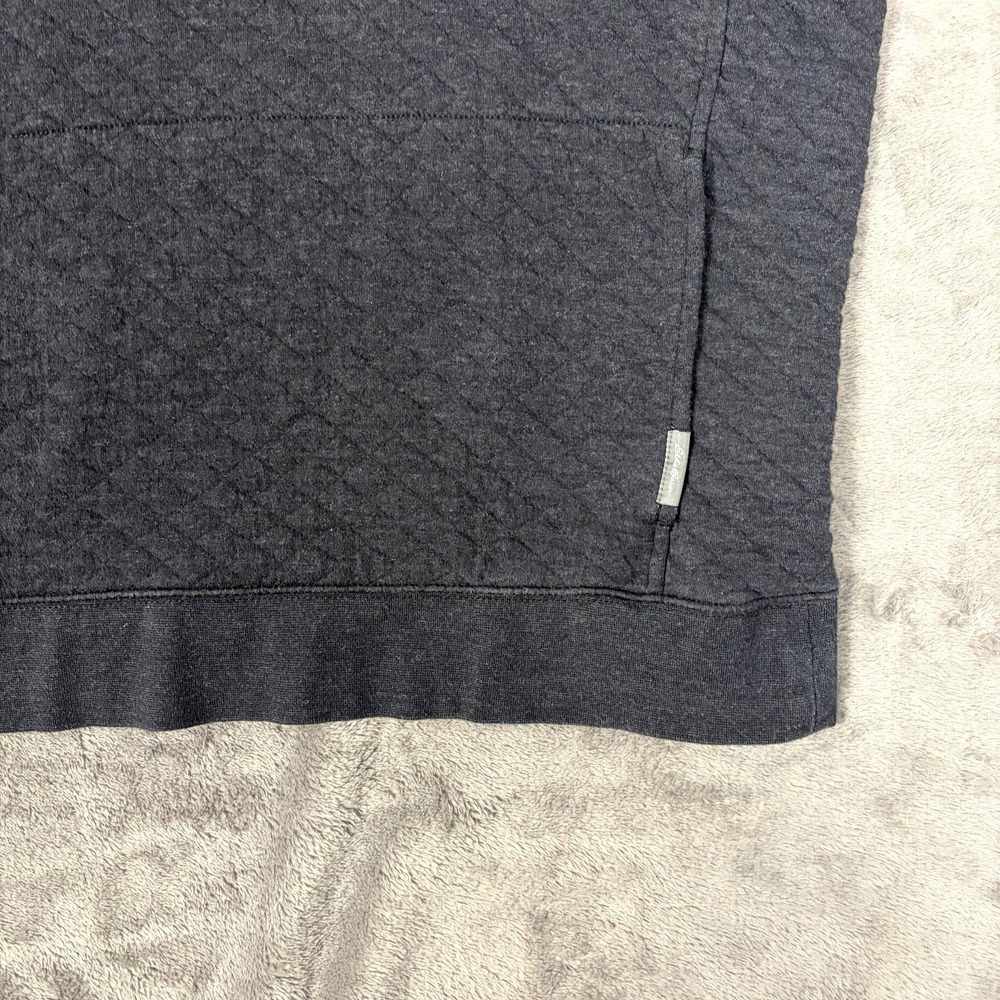 Eddie Bauer Quilted Henley‎ Sweater Mens Large Gray Pullover 1/4 Snap Jacket - Picture 4 of 8